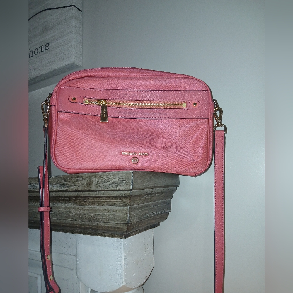 Michael Kors Pink Crossbody Bag with Gold Hardware